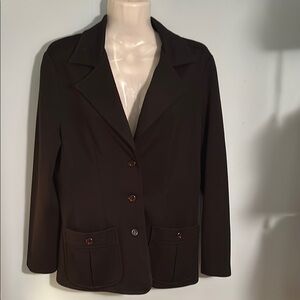 Black Blazer with Notched Lapel and Tailored Fit